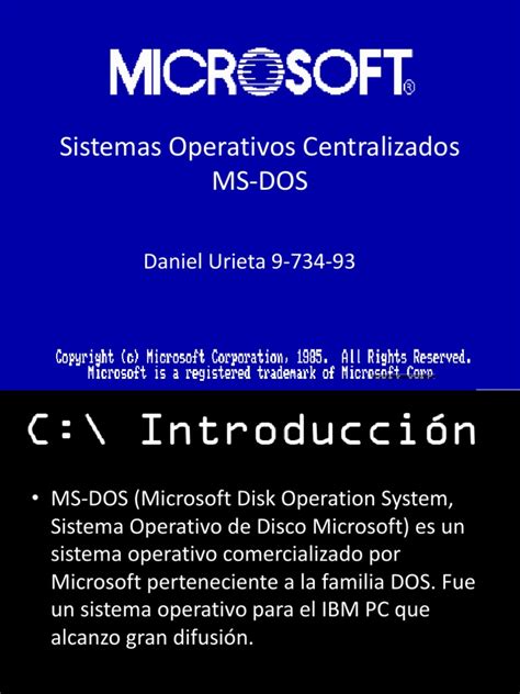 Sistemas Operativos Centralizados Pdf Dos Sistema Operativo