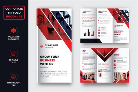 Modern Corporate Trifold Brochure Design Graphic By Mi Craft Shop