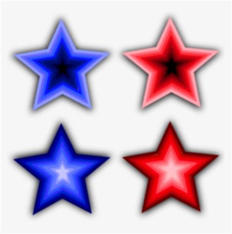 Red Blue Simple Moon Star White Five Stars Four Stars Clipart