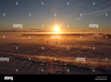 Breathtaking Sunrise In Winter Wonderland Iceland Stock Photo Alamy