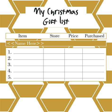 6 Best Printable Christmas Shopping List Template Pdf For Free At