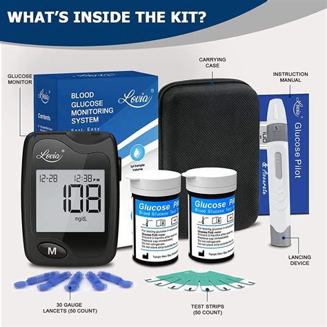 Diabetes Testing Kit Lovia Care Blood Glucose Monitor Kit With 1