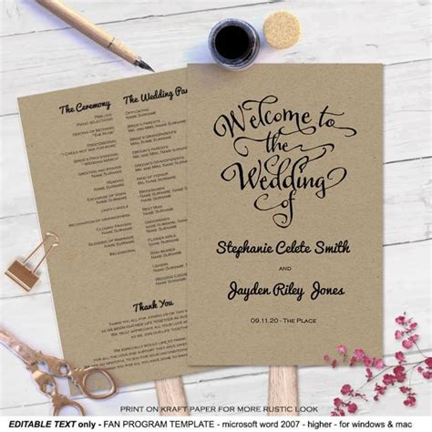 Modern Rustic Diy Wedding Program Fan Template 2532918 Weddbook