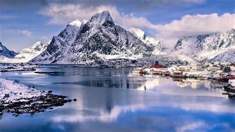 Snow Mountains Fjord Wallpapers Hd Desktop And Mobile