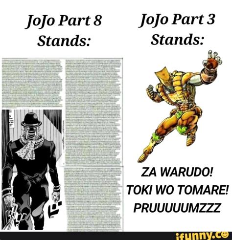 Jojo Part 8 Stands Jojo Part 3 Stands ZA WARUDO TOKI WO TOMARE