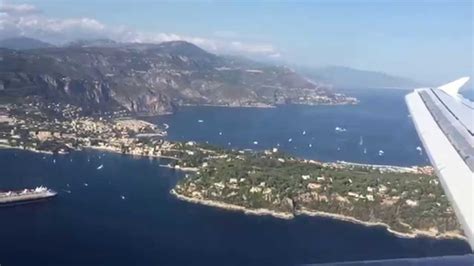 Landing At Nice Airport On The French Riviera View Between Monaco And