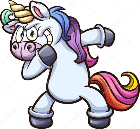 Dabbing Cartoon Unicorn — Stock Vector © Memoangeles 175182282