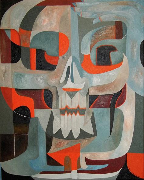 Abstract Skull 148 Thinking Skeleton Painting By Joseph York Fine