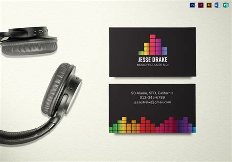 Business cards, press kits, personal and event websites. Music Producer and DJ Business Card Template in PSD, Word ...