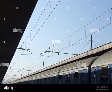 Train In A Railway Station Stock Photo Alamy