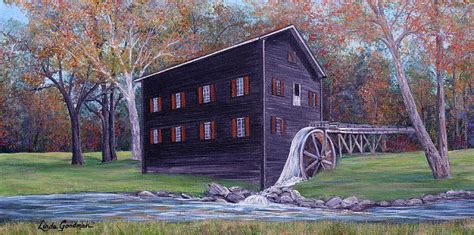 Wolf Creek Grist Mill Painting By Linda Goodman