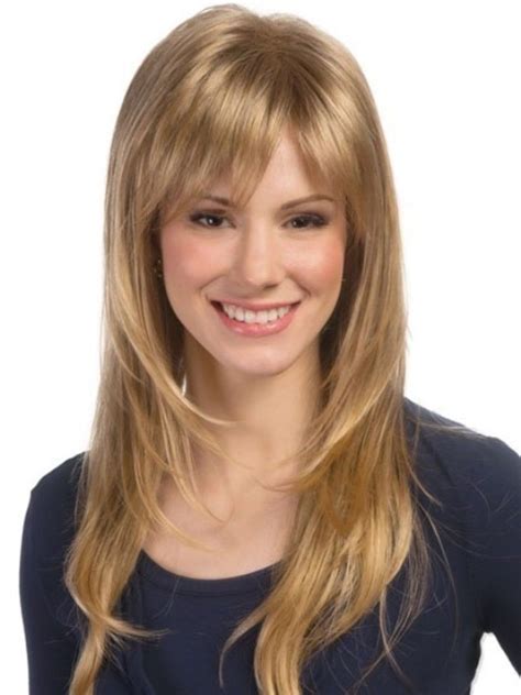 Long Layered Lace Front Mono Top Wigs With Bangs Best Wigs Online Sale