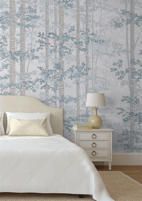 See more ideas about wallpaper, master bedroom wallpaper, wallpaper samples. Bosky | Lewis & Wood in 2020 | Guest room wallpaper, Blue ...