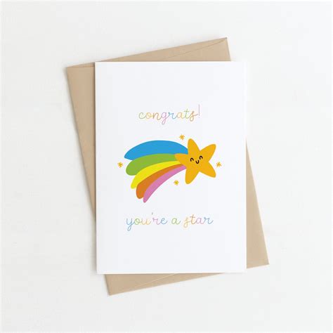 Congrats Youre A Star Congratulations Card Congrats Etsy