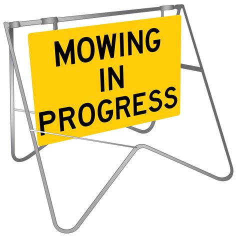 Mowing In Progress Swing Stand Sign Buy Now Discount Safety Signs