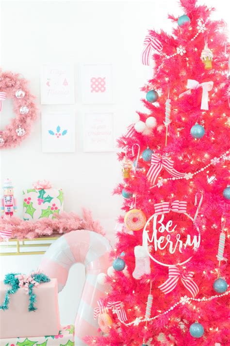 Pretty Pink Christmas Tree Decor Cutefetti