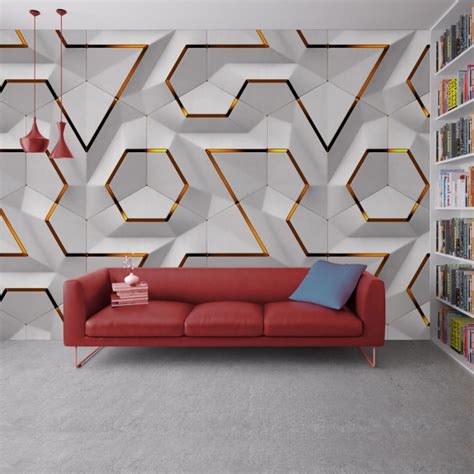 Geometric Wallpaper Embossed Effect