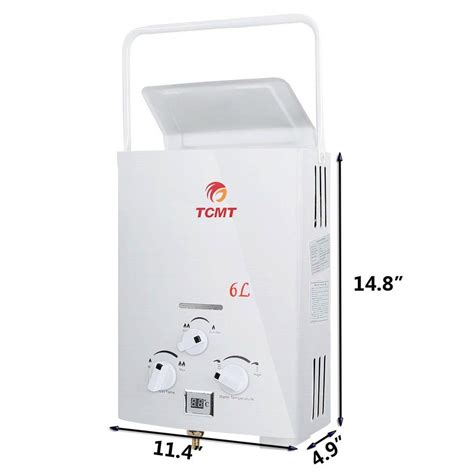 Tcmt 1 6 Gpm 6l Portable Tankless Water Heater Lpg Liquid Propane Gas Instant Hot Boiler With