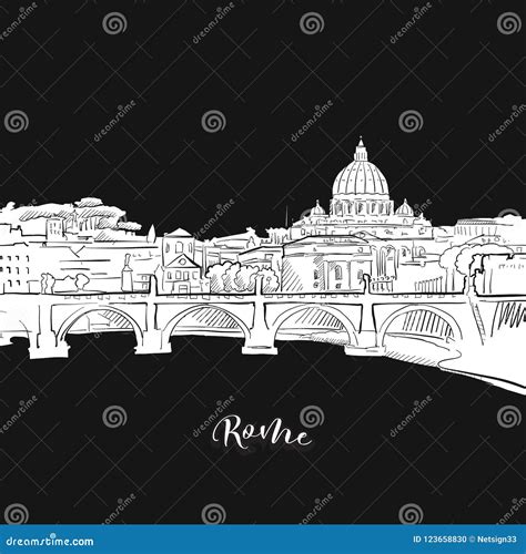 Rom Skyline Entwurf Vektor Abbildung Illustration Von Zeichnung