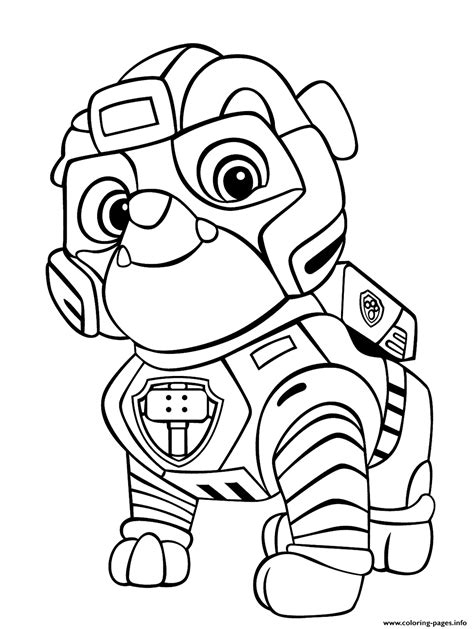 Paw Patrol Rubble Coloring Page Paw Patrol Coloring Pages Paw Patrol
