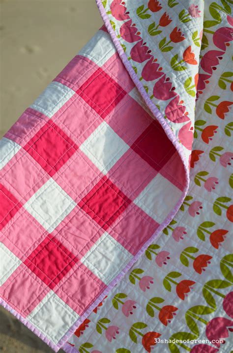 33 Shades Of Green Gingham Baby Quilt