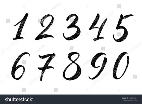 Vector Set Calligraphic Hand Written Numbers Stock Vector Royalty Free