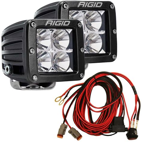Rigid Industries® D Series Pro Flood Led Light Pods Pair Wharness