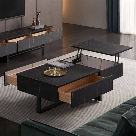 39.5 inches long x 39.5 inches wide x 16.5 inches high. Lift Top Coffee Table with Storage Modern Square Coffee ...