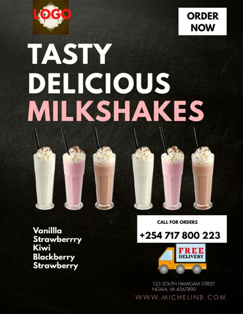 Copia De Tasty Milkshakes Flyer Postermywall