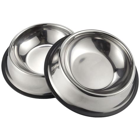 Juvale Stainless Steel Dog Bowls Set Of 2 Large Pet Food And Water