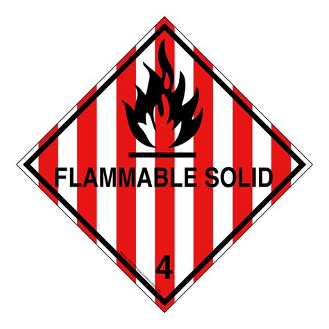 Dot Flammable Solid 4 Sign Dot 9878 Hazardous Loads