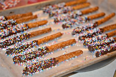 Chocolate Dipped Pretzel Rods Because Sprinkles Make You