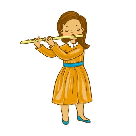 Flute Girl Vector Art Stock Images Depositphotos