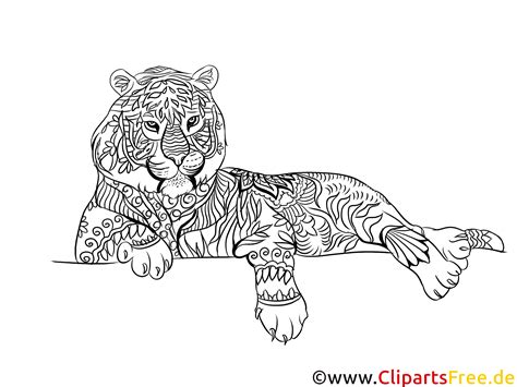 Desenho de tigre para colorir imprimível grátis para adultos