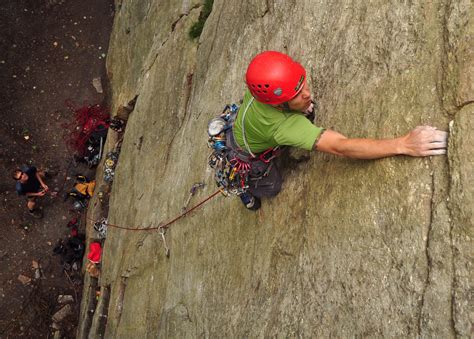 Josh Byford Climbing Past The Shaky Flake Covered By His Left Hand