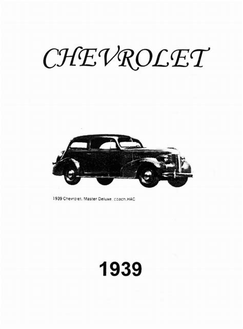 1939 Chevrolet Car And Truck Specifications