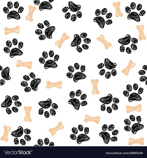 Background With Dog Paw Print And Bone Royalty Free Vector