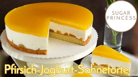 Einfachste Pfirsich-Joghurt-Sahnetorte! Super frisch, leicht und ...