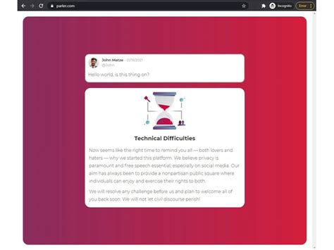 Social Media Platform Parler Back Online On Independent Technology