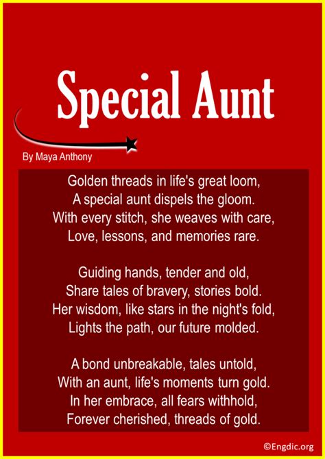 Best And Sweet Poems About An Aunt Engdic