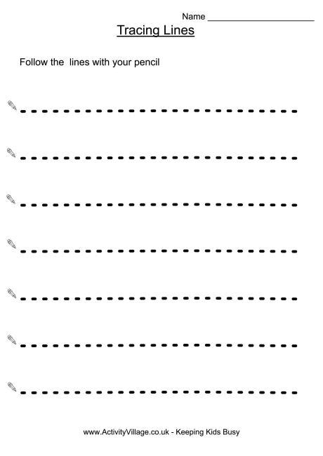 Dotted Straight Lines For Writing Practice Trace The Dotted Lines