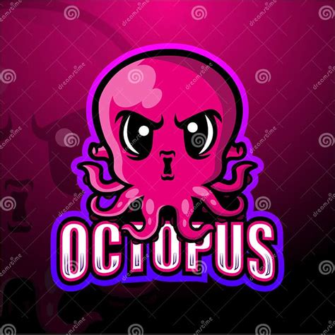 Octopus Mascot Esport Logo Design Stock Vector Illustration Of Badge