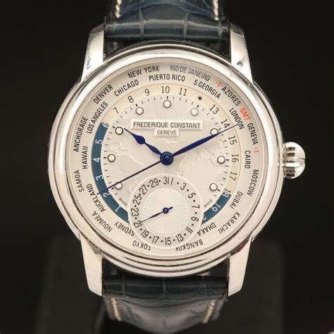 Frederique Constant Classic World Timer Manufacture Wristwatch In