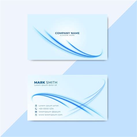 Premium Vector Blue Wavy Business Card Template Creative Business