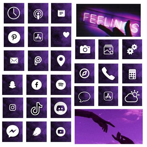 App Covers For Iphone Galaxy Purple Aesthetic Ios 14 Icons Purple