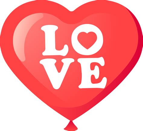 Red Heart Balloon 18874716 Png