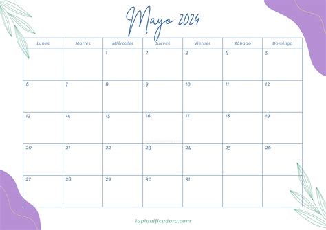 Calendarios Mayo Para Imprimir