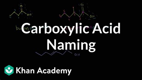 Carboxylic Acid Naming Carboxylic Acids And Derivatives Organic
