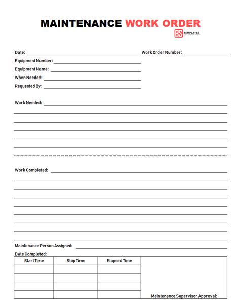 Work request form | maintenance work order request form. Work Order | 11+ Free Work order form format template for Excel