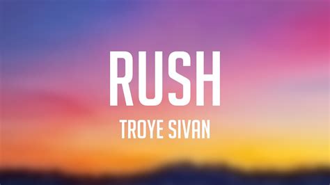 Rush Troye Sivan Visualized Lyrics 💤 Youtube